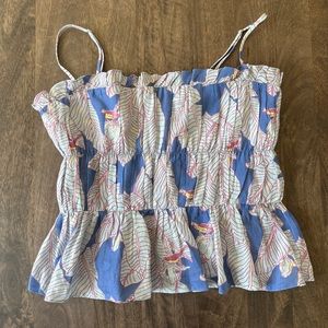 Coco Shop Printed Linen Top